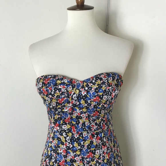Veronica Beard Annika silk floral strapless dress - Picture 4 of 8